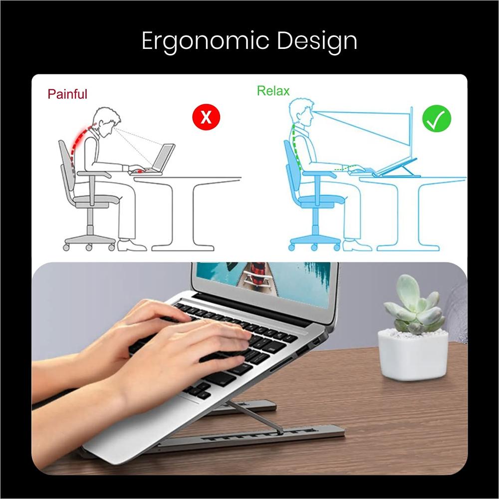 Portronics My Buddy K2 Portable Laptop Stand with 7 Adjustable Level,