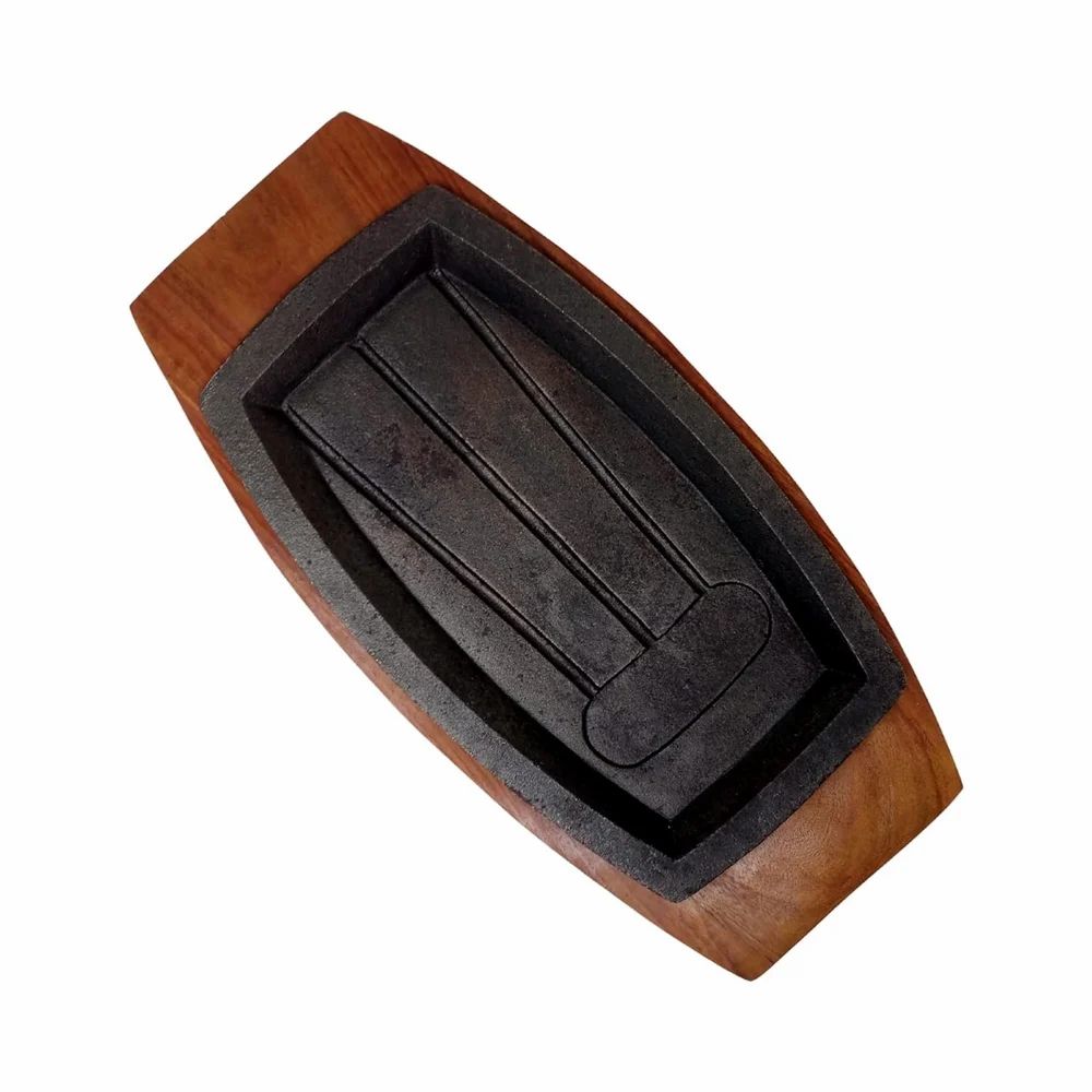 Wooden Stand Sizzler Platter 15 Inch