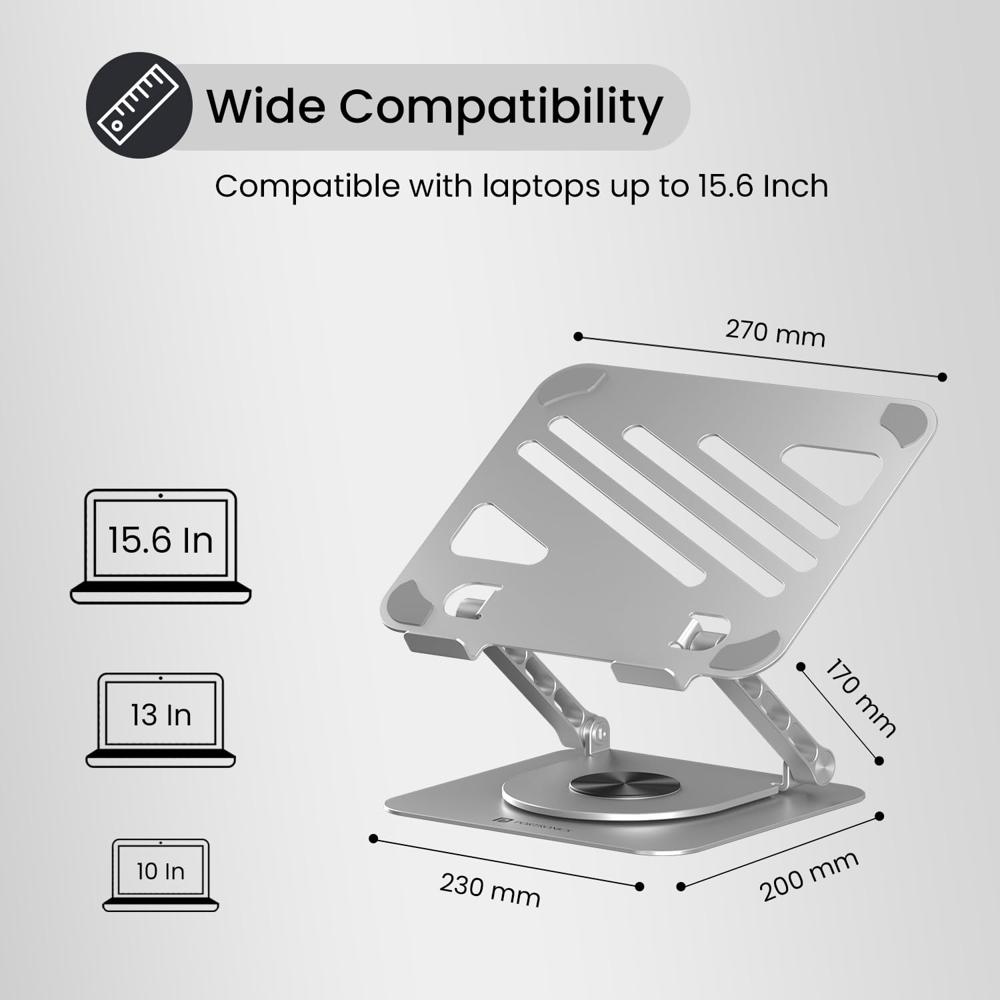 Portronics My Buddy K3 Portable Laptop Tabletop Stand I Foldable