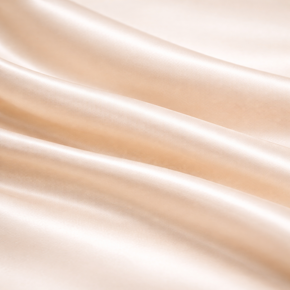 Resham Chiniya Silk Fabric, Soft Lightweight Premium Silk With Smooth Finish For Saree, Blouse & Designer Wear - Color: Cream / Custom