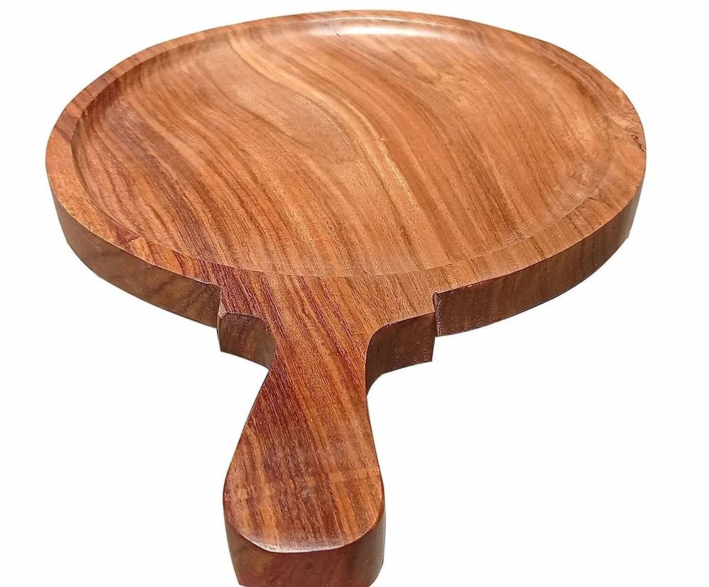 Wood Hand-Crafted Wooden Pizza & Snack Serving Plate