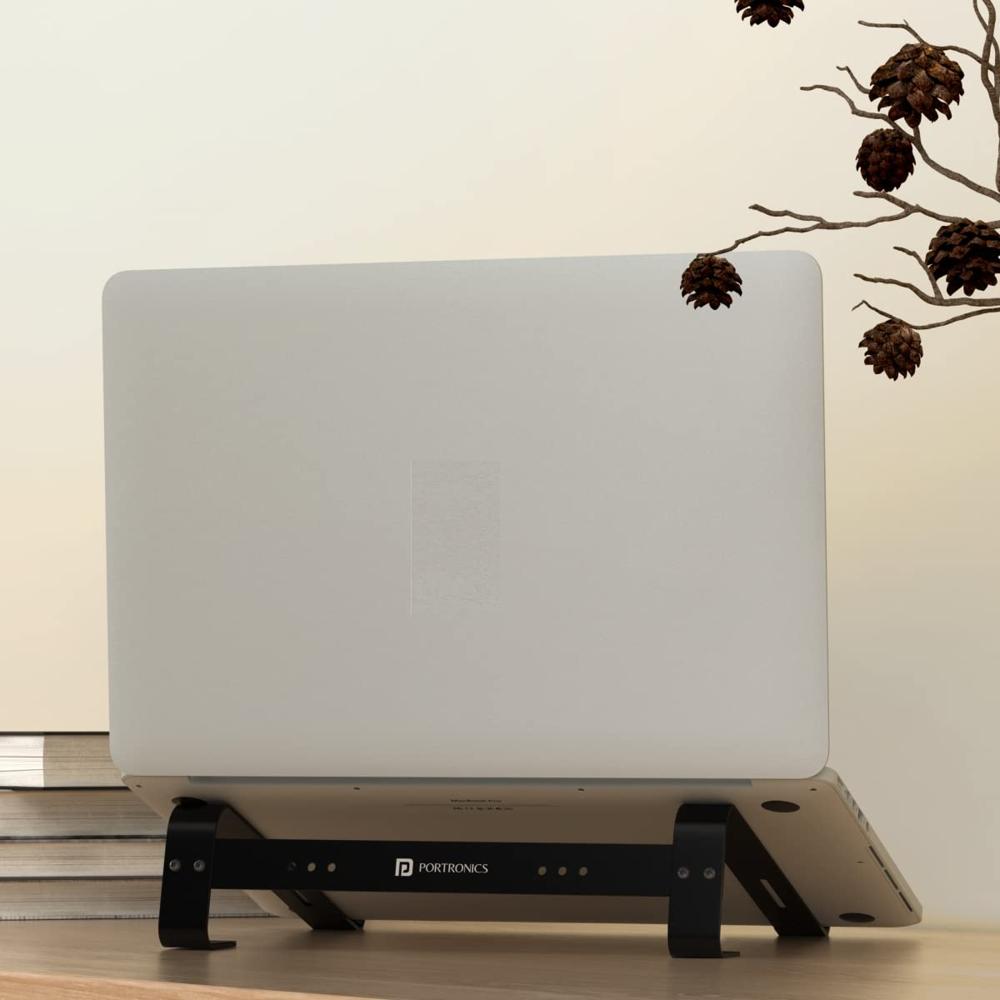 Portronics My Buddy K4 Portable Laptop Stand Support Upto 15 inch Laptops(Black)