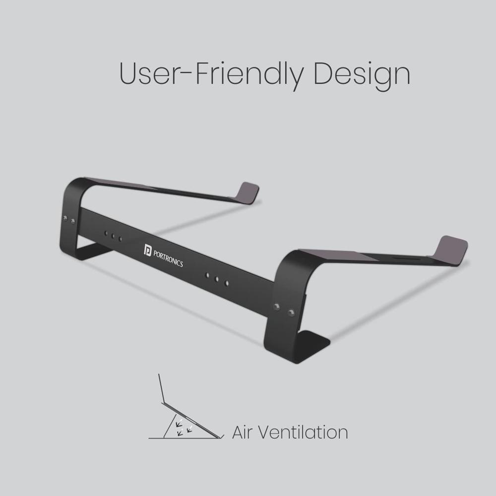 Portronics My Buddy K4 Portable Laptop Stand Support Upto 15 inch Laptops(Black)