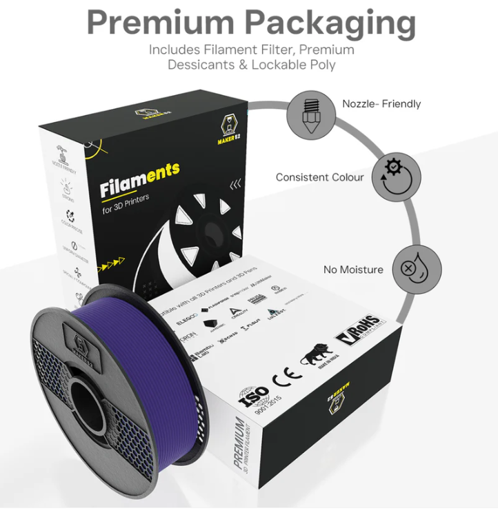 MAKER52 HS PLA+ Filament - 1.75mm High-Strength Premium 3D Printer Material - Purple Orchid