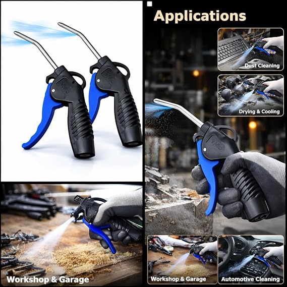 Painter Spray Gun Air Blow Gun Pressure Die Casting Alluminium Body (ABG-06) (Pack of 4)