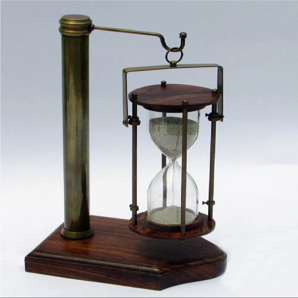 NAUTICAL Marine Navigation 5 Minutes BRASS SAND TIMER HOURGLASS DECOR