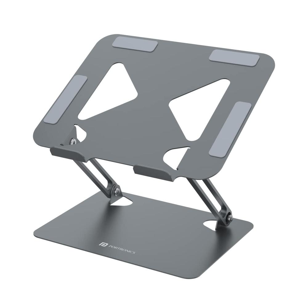 Portronics My Buddy K7 Portable Laptop Stand | Ventilated Board For Laptop Cooling | Compatible - Color: Grey