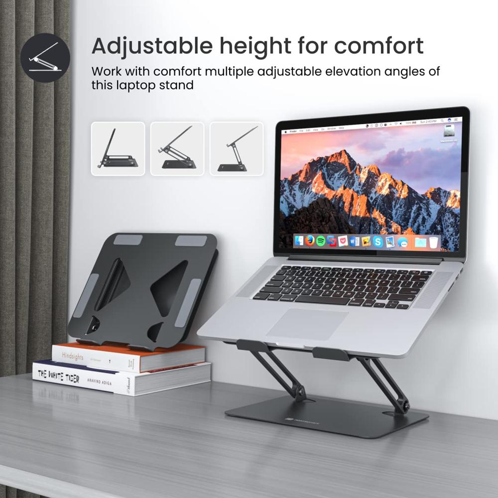Portronics My Buddy K7 Portable Laptop Stand | Ventilated Board for Laptop Cooling | Compatible