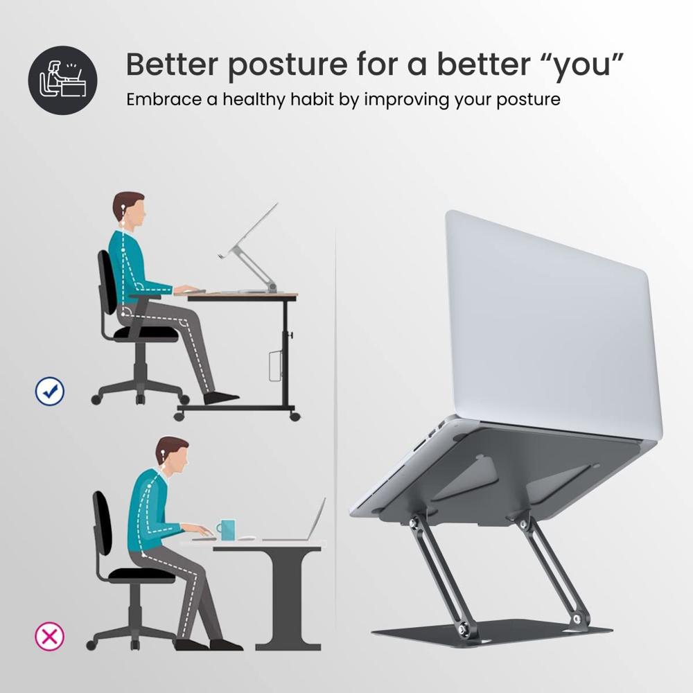 Portronics My Buddy K7 Portable Laptop Stand | Ventilated Board for Laptop Cooling | Compatible