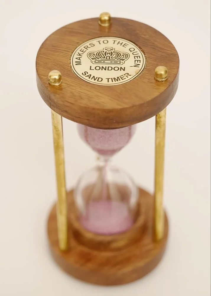 Antiques Nautical Wooden and Brass Sand Timer Hour Glass Sand Timer