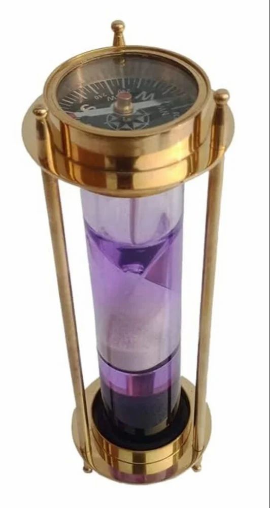Purple Liquid Water Sand Timer Ship Maritime Hourglass Useful
