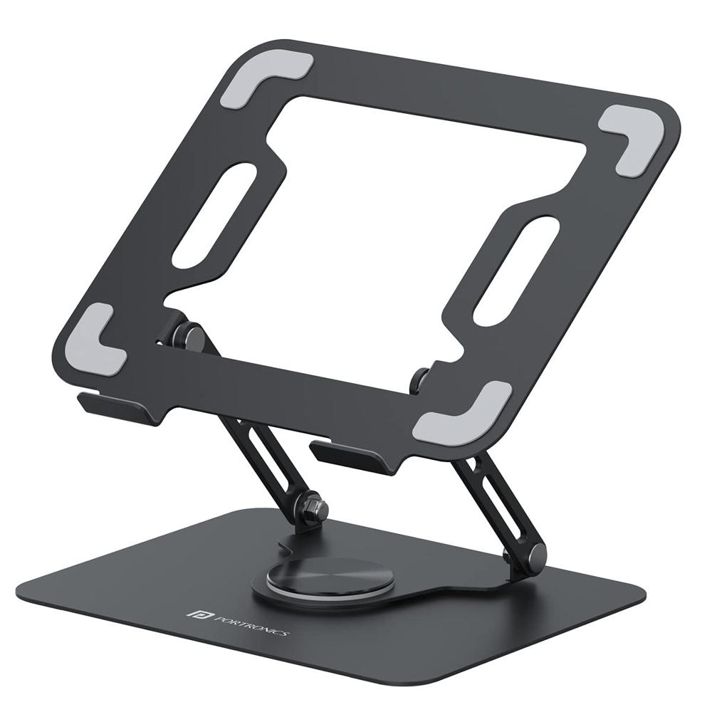 Portronics My Buddy K9 - Portable Laptop Stand - Adjustable Elevation Levels -