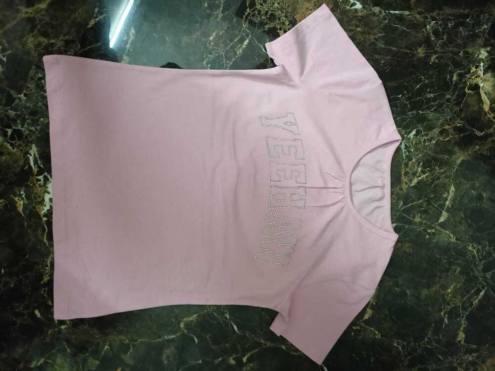 Ladies Cotton Lycra Knitted Top with Stone Work