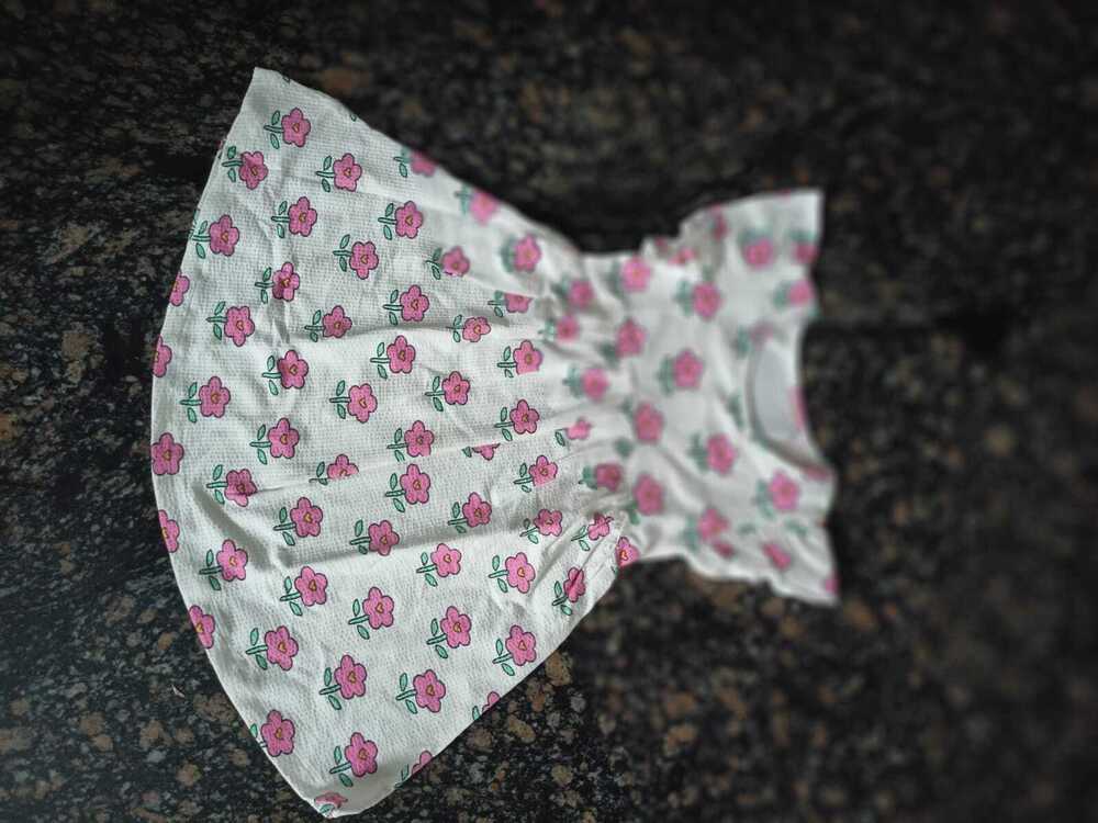 Baby Girls Cotton Elastane Knitted Dress with 4-Track Design