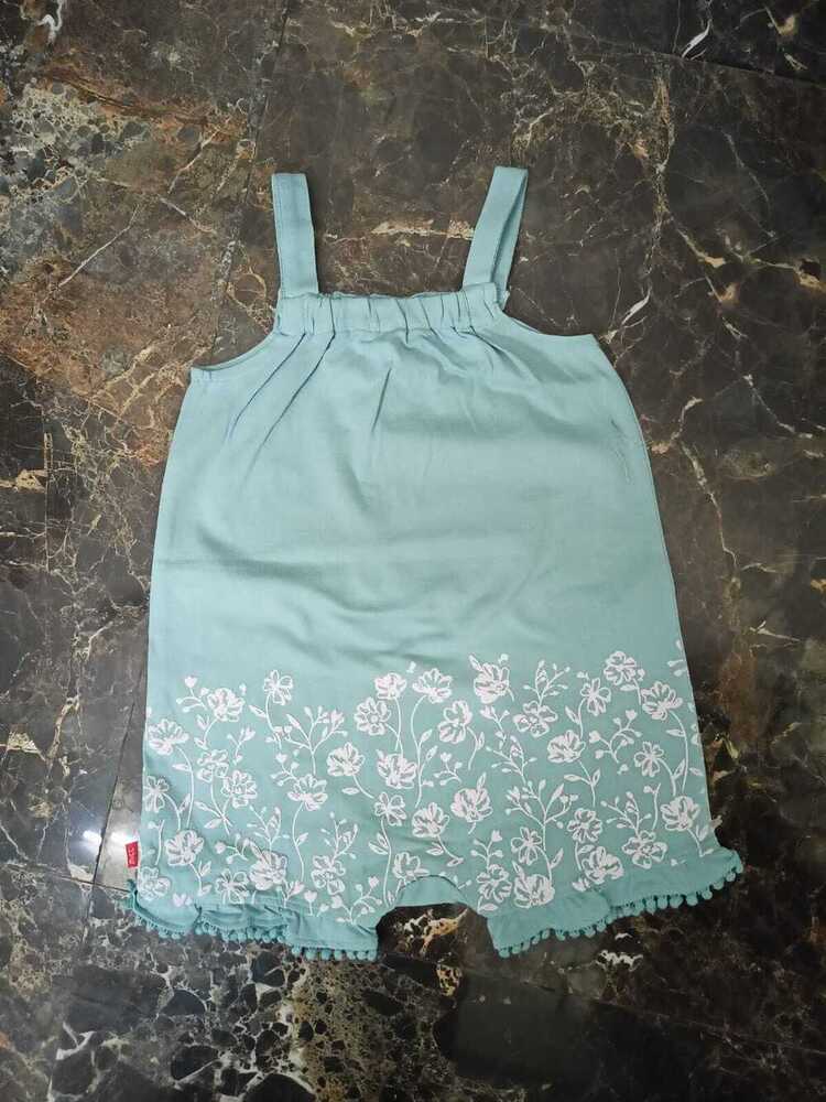 Baby Girls Cotton Elastane Knitted Printed Overall