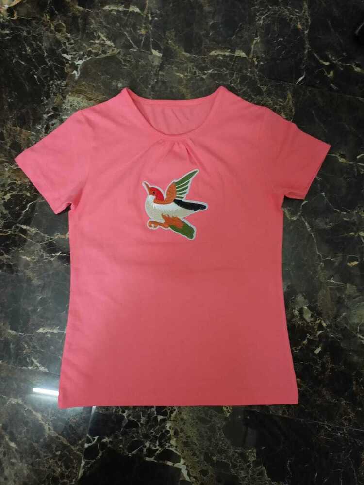 Teen Girls Cotton Elastane Knitted Top with Embroidery Patch Work