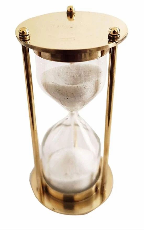 Minutes Full Brass Hourglass Sand Time (6 x 3 inch) 10 minute