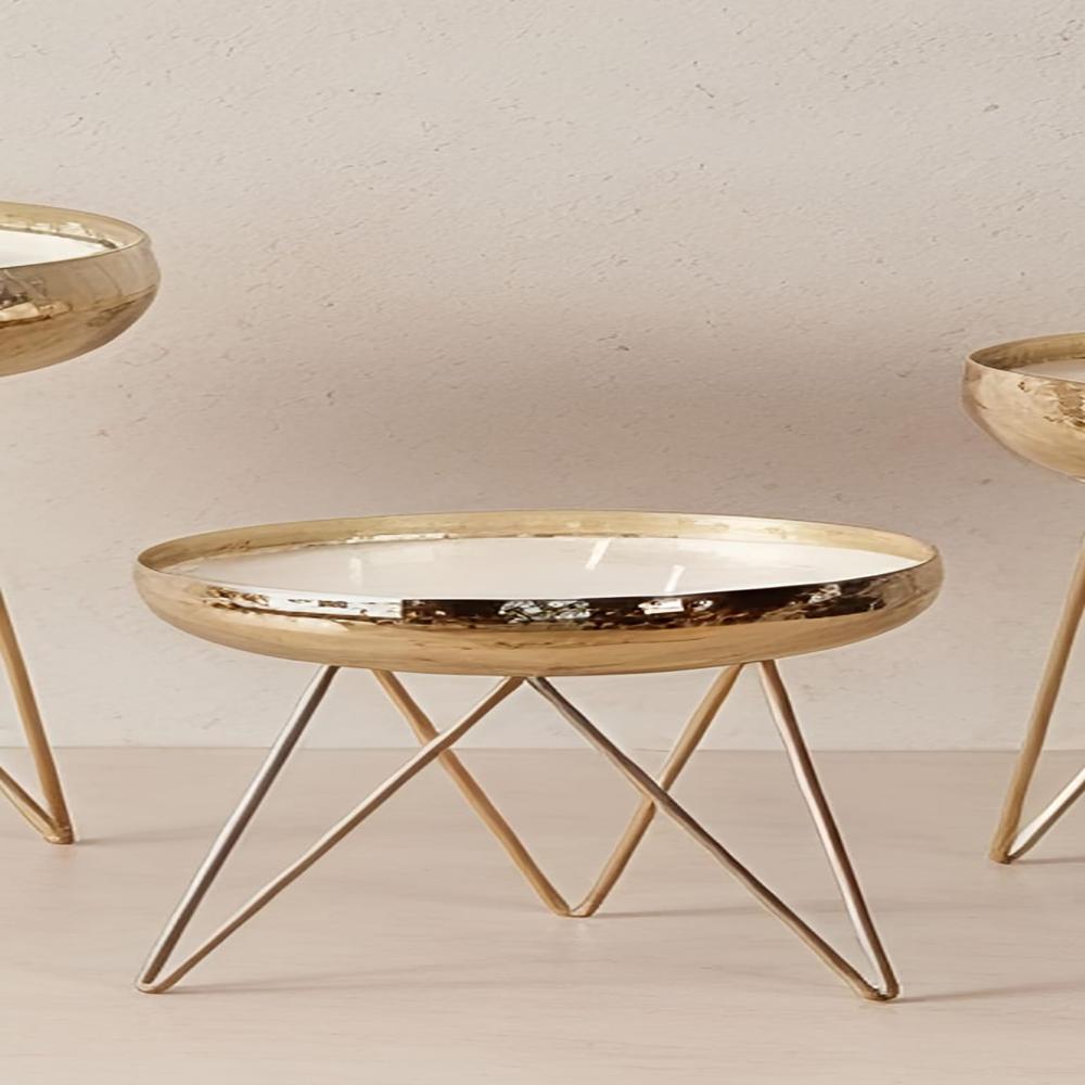 Set of 3 candle urli with stand