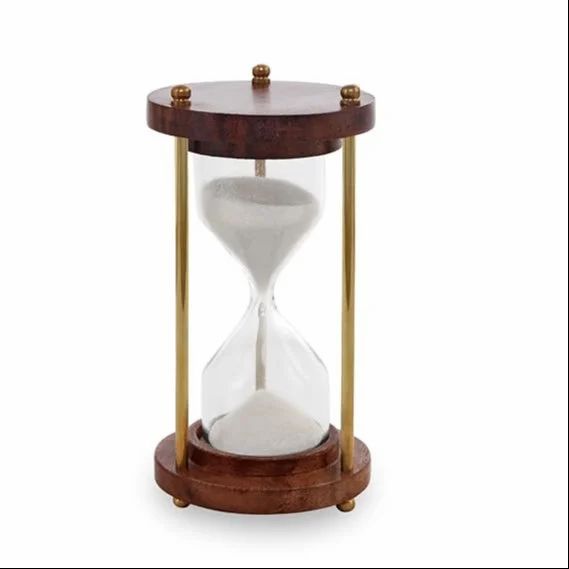 Wooden And Brass Sand Timer Hour Glass Sandglass Clock Ideal
