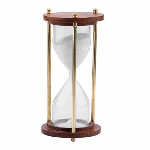 5mins Wooden And Brass Sand Timer Hour Glass Sandglass Clock