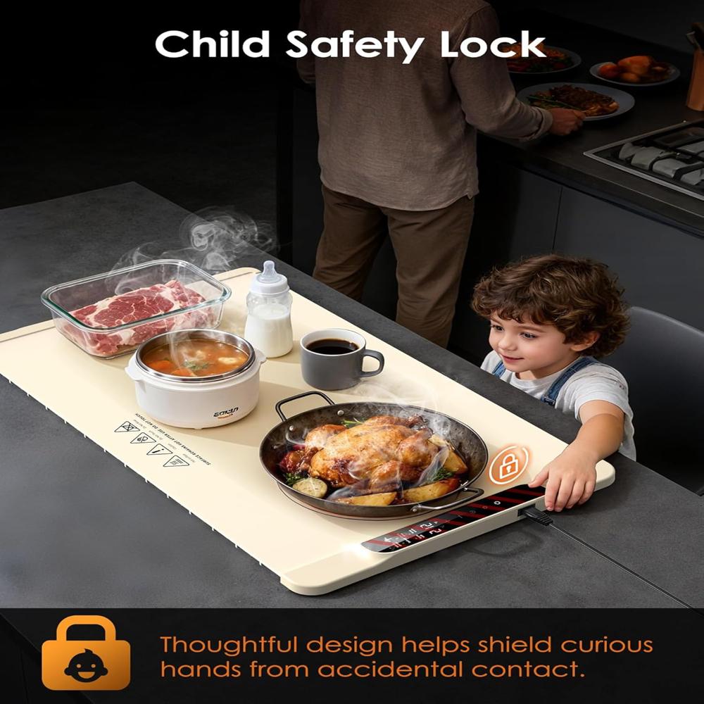 Food Warming Mat  Silicone Electric Warming Tray