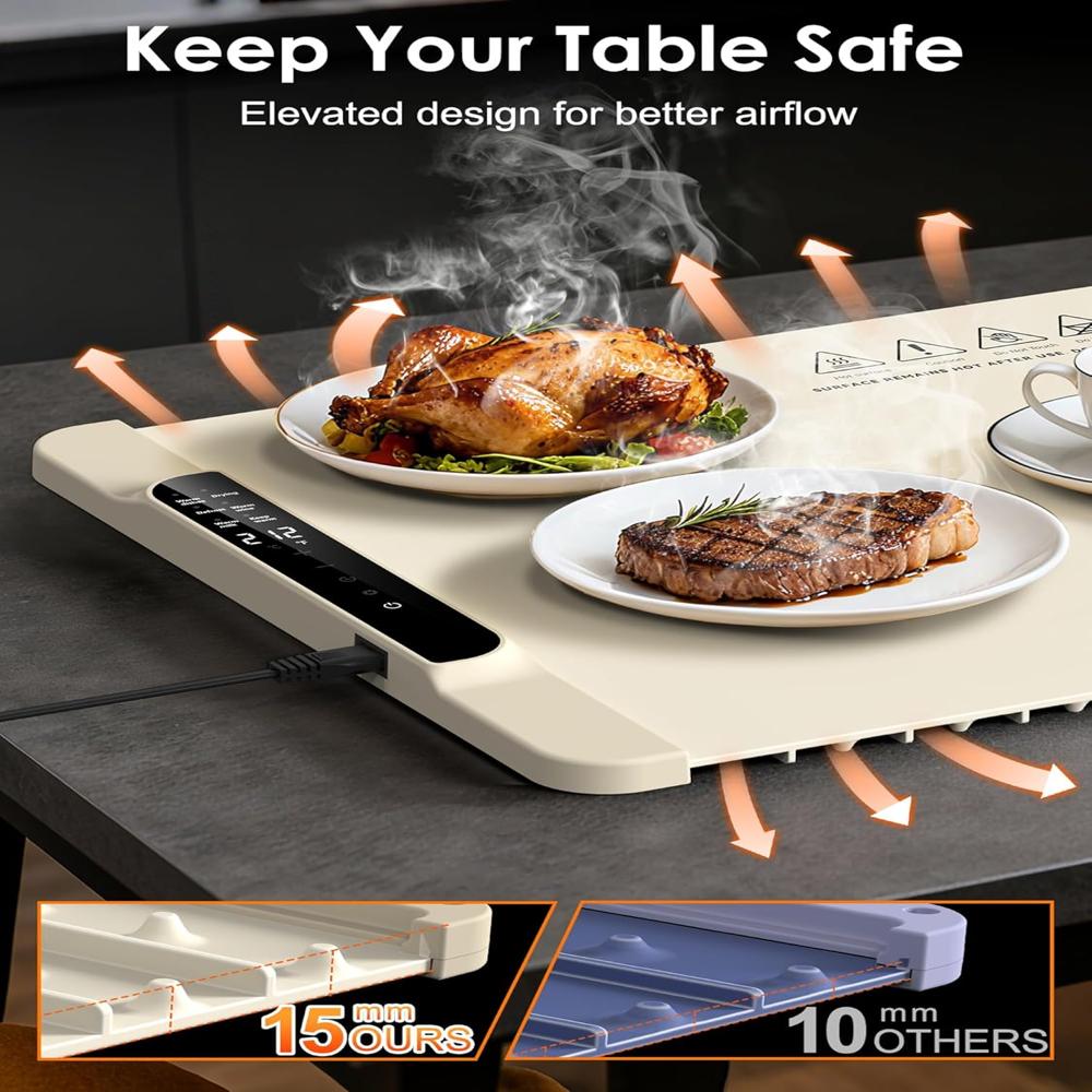 Food Warming Mat  Silicone Electric Warming Tray