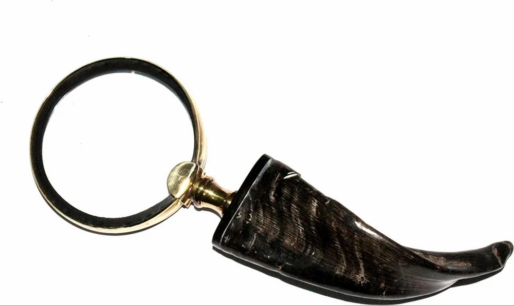 Magnifying Glass Table Top Decorative Antique Vintage Style Brass Crafted Horn