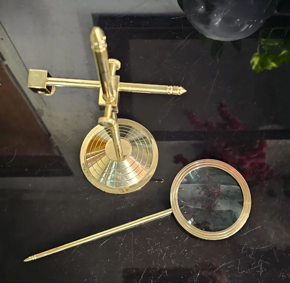 Brass Table Magnifier Magnifying Reading Glass