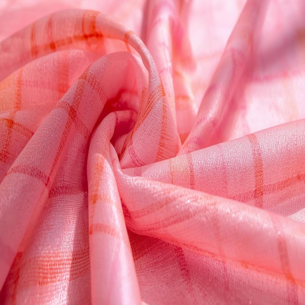Kota Checks Silk Fabric, Lightweight Breathable Checked Silk for Saree, Dupatta & Summer Wear