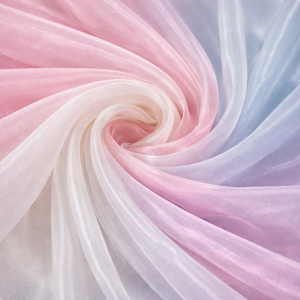 Organza Fabric 28 GSM, Lightweight Sheer Transparent Fabric with Enhanced Structure for Saree, Dupatta & Designer Wear