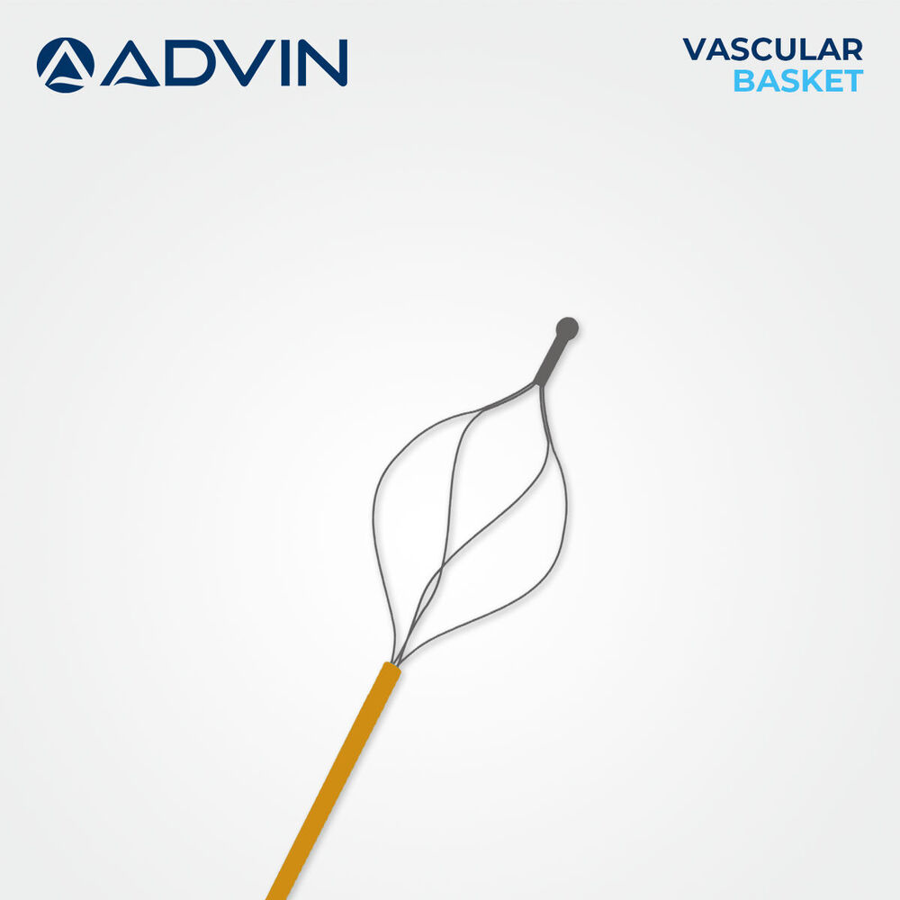 Foreign Body Extraction Basket - Nitinol Stainless Steel, 1200mm Length, Metallic Transparent Handle | Four Wire Spiral Basket, Flexible Non-traumatic Tip, Radiopaque Markers, Ergonomic Ring Handle