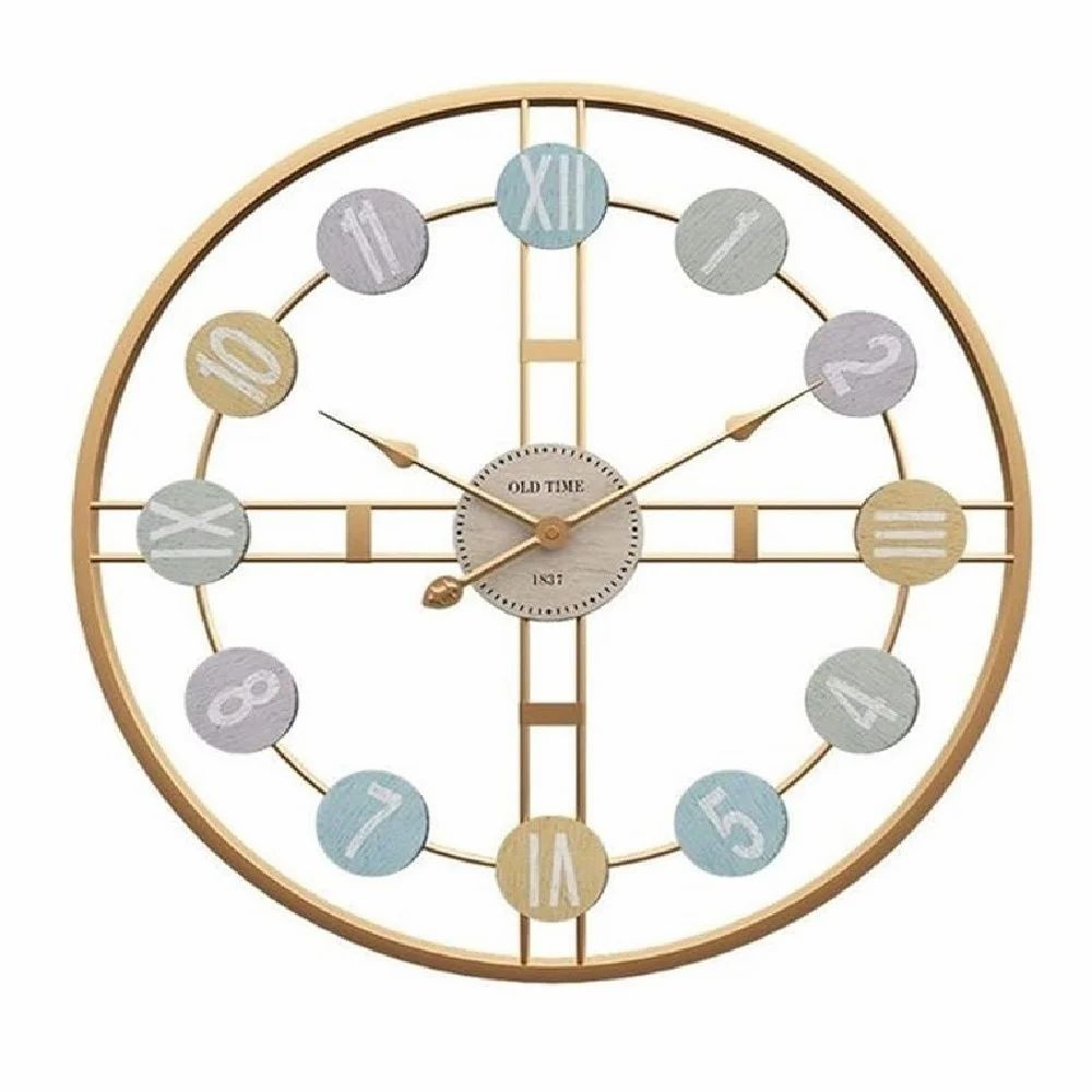 Wall Clock Metal Roman Numeral DIY Decor Luxury Wall Clock