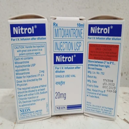 Nitrol 20 mg Injection, Mitoxantrone Anti Cancer Oncology Medicine