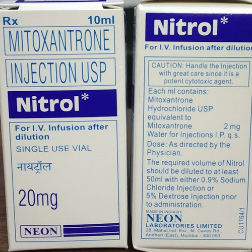 Nitrol 20 mg Injection, Mitoxantrone Anti Cancer Oncology Medicine