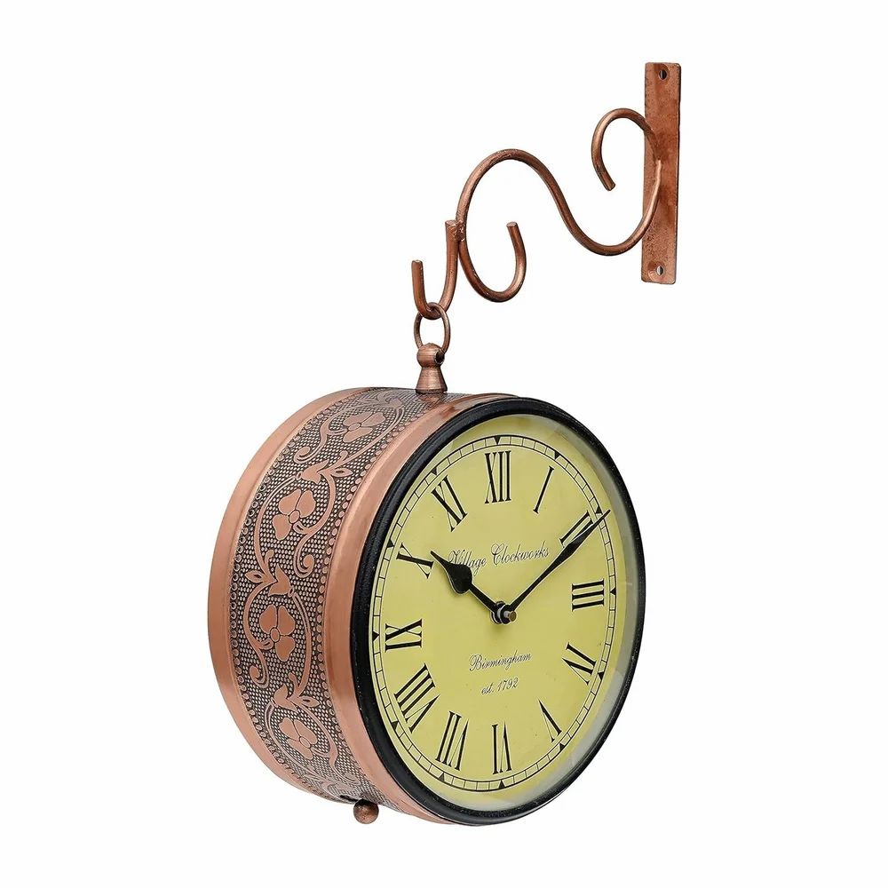 Analog Double Sided Vintage Railway Station Clock