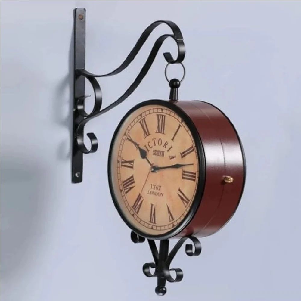 Nutts Double Sided Wall Clock for Home/Office/Living Room