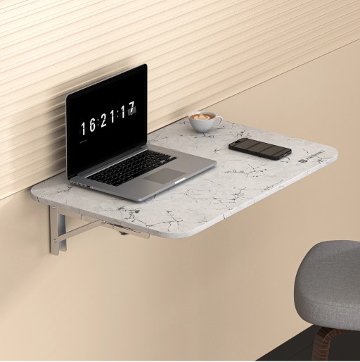 Portronics My Buddy L Folding Wall Mounted Study Table Wood Porta...more - Color: White