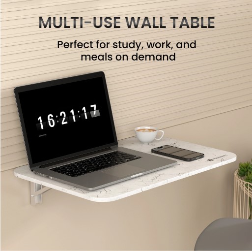 Portronics My Buddy L Folding Wall Mounted Study Table Wood Porta...more