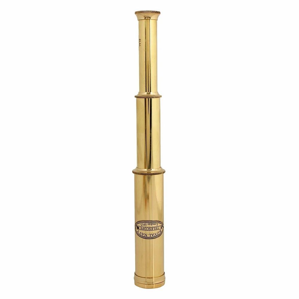 Royal Navy 12 Inch Full Length Handheld Collapsible Brass Telescope