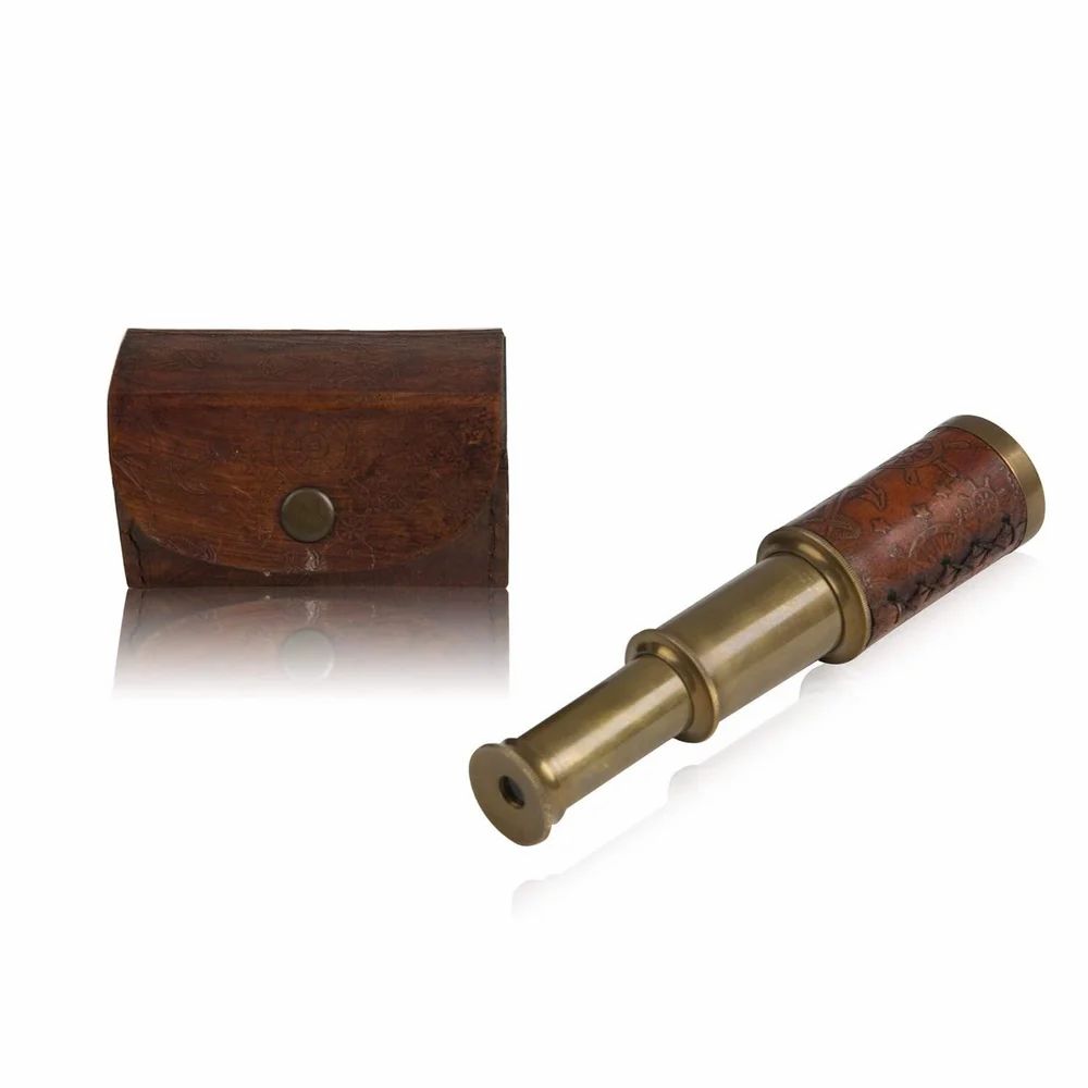 6 Inch Vintage Antique Handheld Adjustable Zoomable Monocular Nautical Brass Telescope