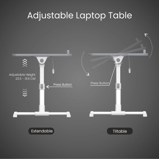 Portronics My buddy Plus Adjustable with Cooling Fan Wood Portable Laptop Table (Finish Color - Black, DIY(Do-It-Yourself))
