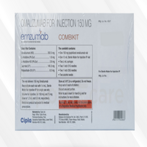 Emzumab 150 mg Injection, Omalizumab Monoclonal Antibody Allergy Treatment Medicine