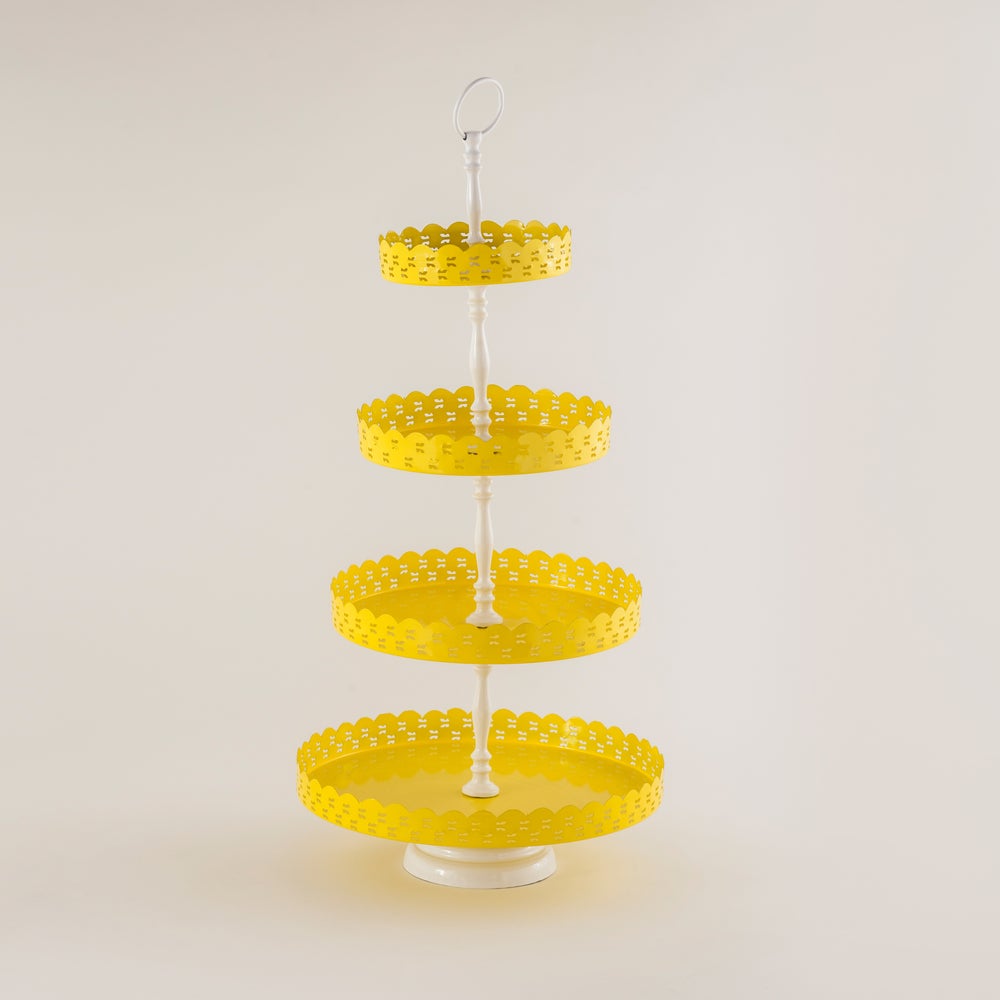Three-tier metal dessert stand