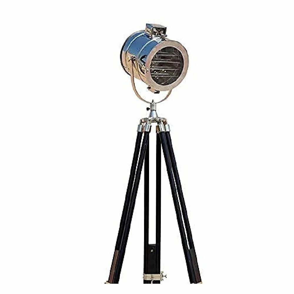 Vintage Chrome Royal Spotlight Studio Searchlight Floor Lamp Tripod Stand