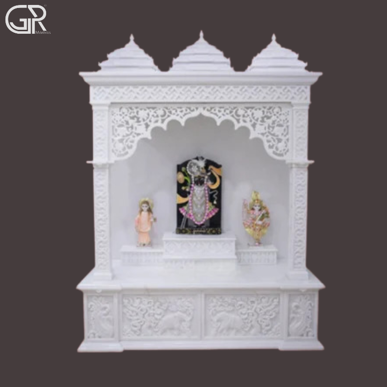 White Makrana Marble Mandir, (Ht-6.5ft)