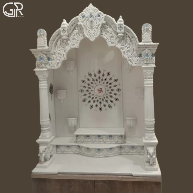 Designer White Marble Temple, (Ht-6ft)