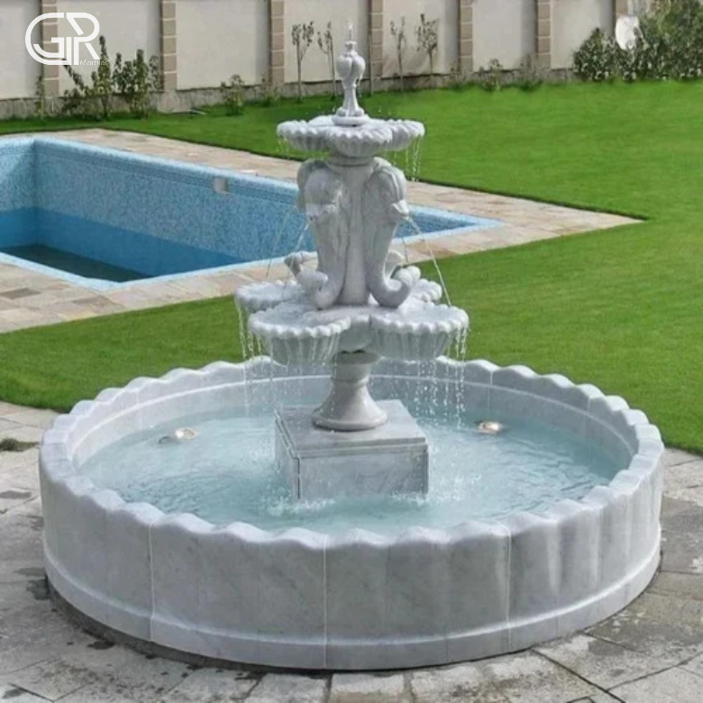 मार्बल 3 स्टाइलिश टियर वॉटर फाउंटेन