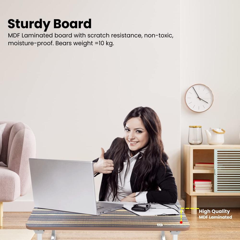 Portronics My Buddy J Portable/Foldable Laptop Table with Laminated MDF