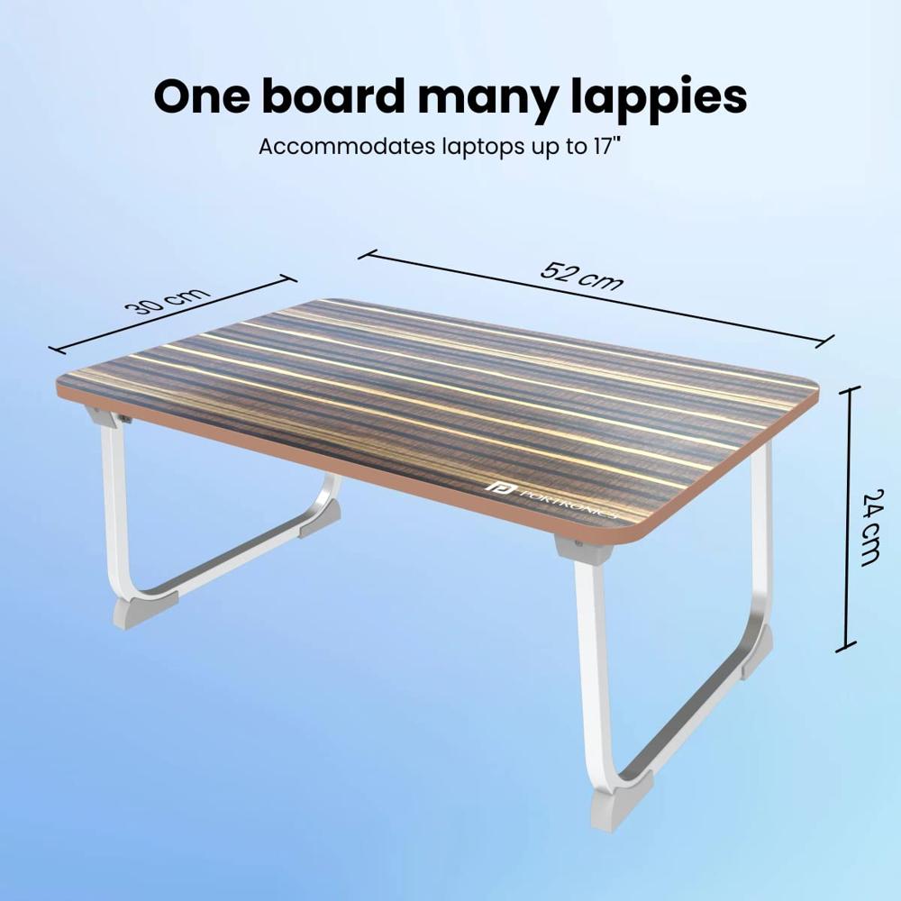 Portronics My Buddy J Portable/Foldable Laptop Table with Laminated MDF