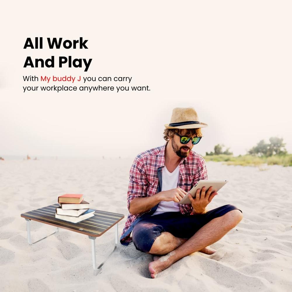 Portronics My Buddy J Portable/Foldable Laptop Table with Laminated MDF